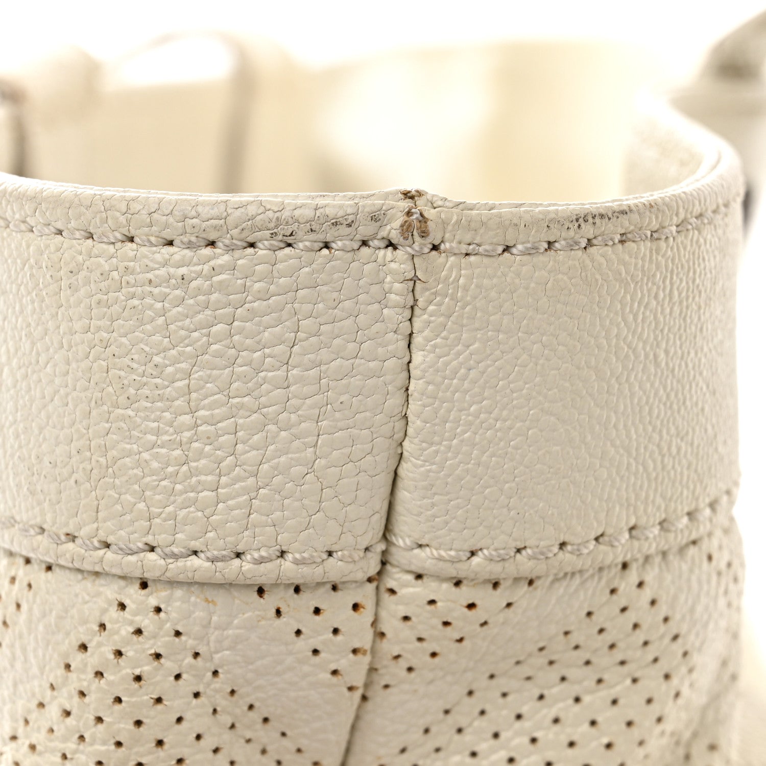 Chanel Goatskin Perforated Large CC Tote White 16 of 16