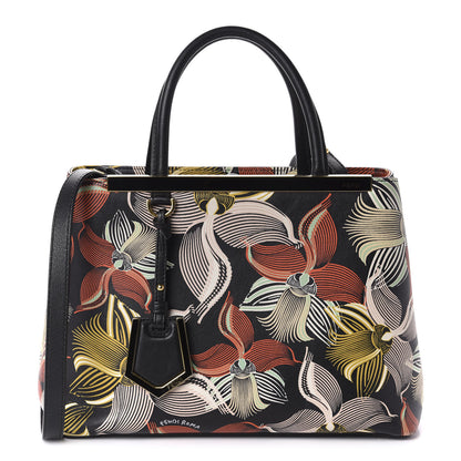 Fendi Calfskin Orchid Petite 2Jours Tote Black Multicolor 1 of 10