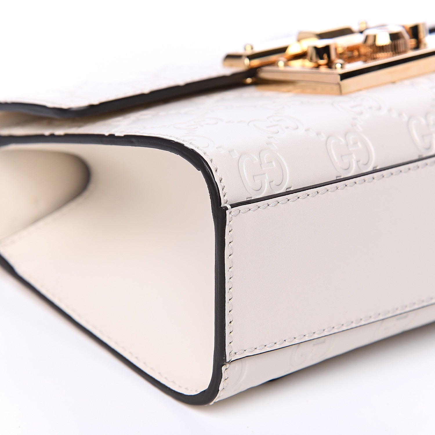 Gucci Guccissima Small Padlock Shoulder Bag White 7 of 10