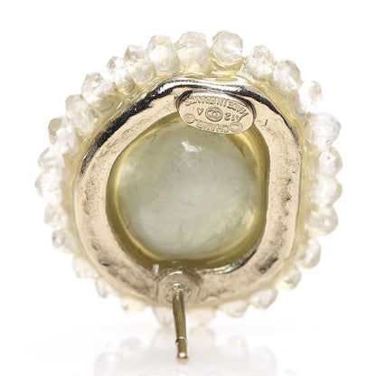 Chanel Crystal Poured Glass CC Earrings Gold 4 of 4
