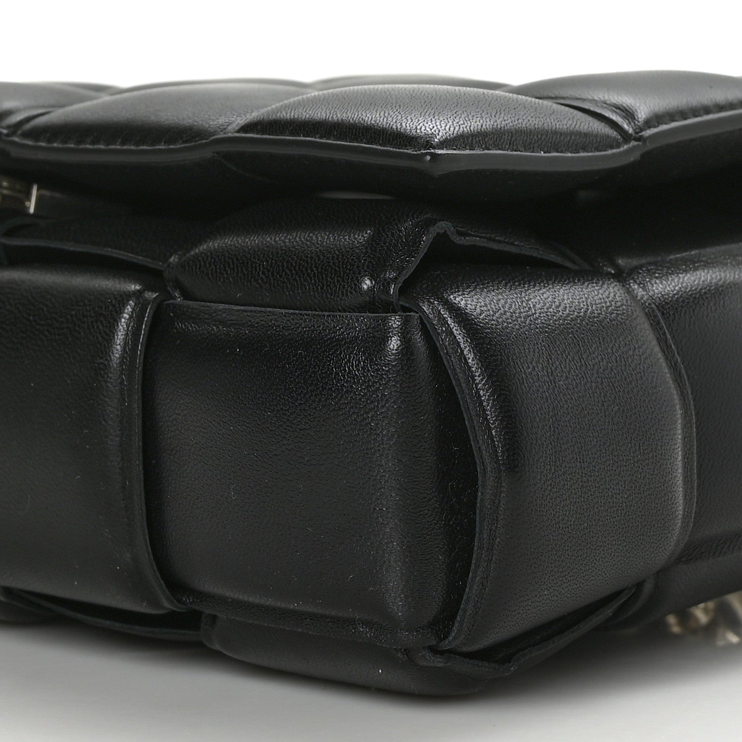 Bottega Veneta Lambskin Maxi Intreccio Padded Chain Cassette Crossbody Bag Black 8 of 8
