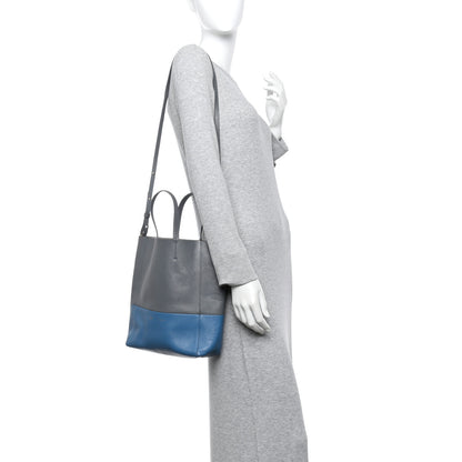 Celine Grained Calfskin Small Vertical Bi-Cabas Kohl Washed Blue 2 of 12