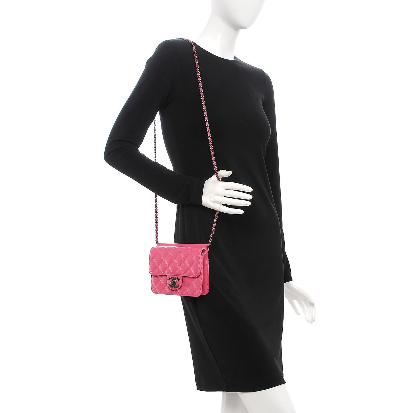 Lambskin Quilted Mini Crossing Times Flap Pink