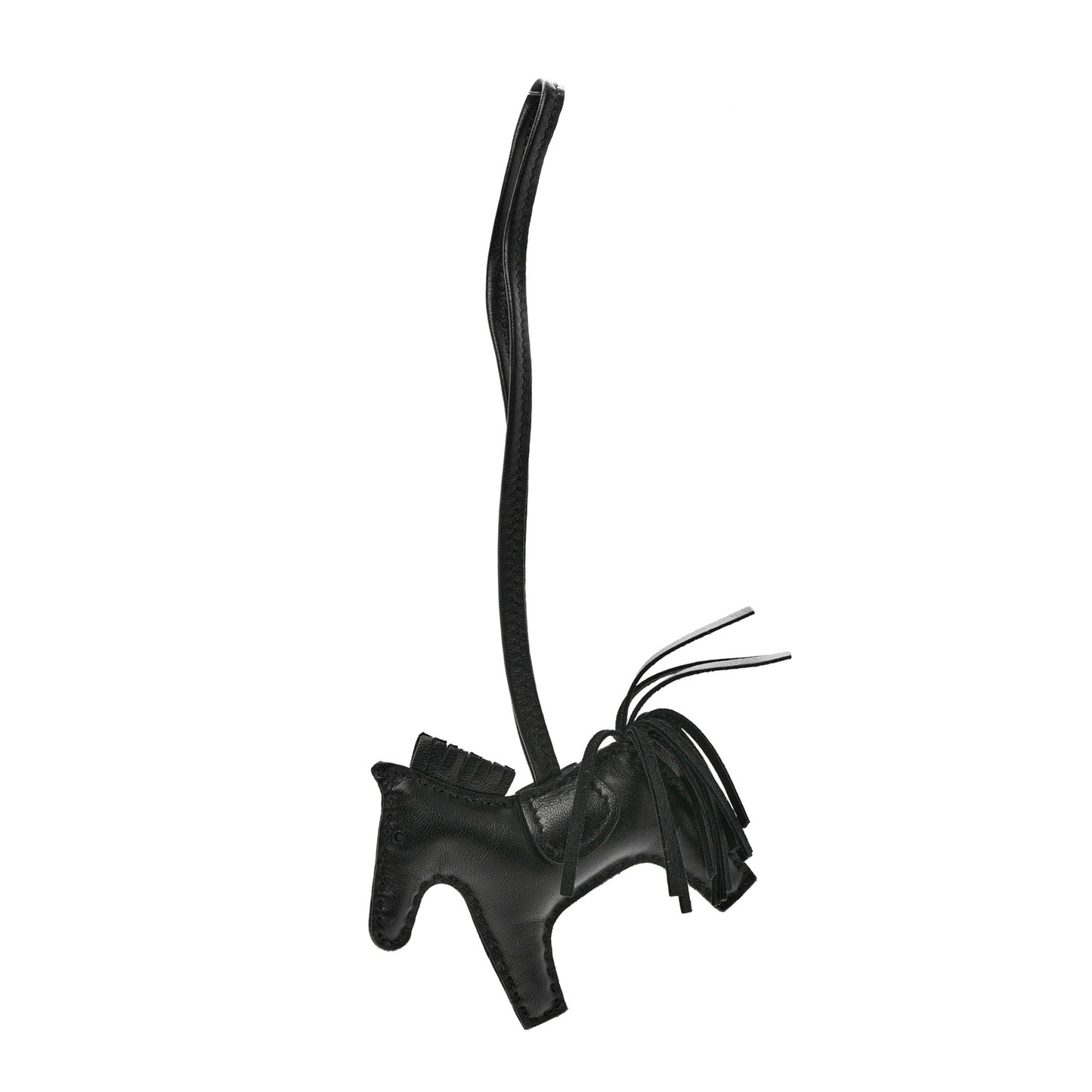Milo Lambskin Grigri Rodeo Horse Bag Charm PM So Black
