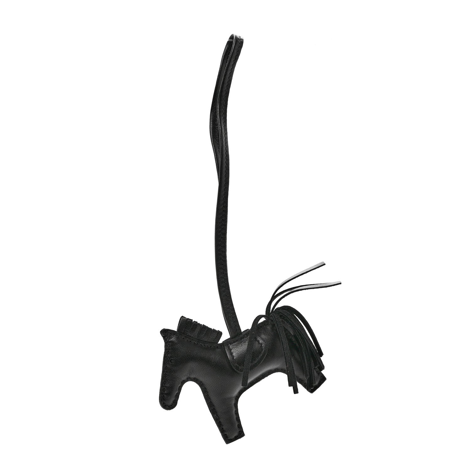 Hermes Milo Lambskin Grigri Rodeo Horse Bag Charm PM So Black 1 of 4