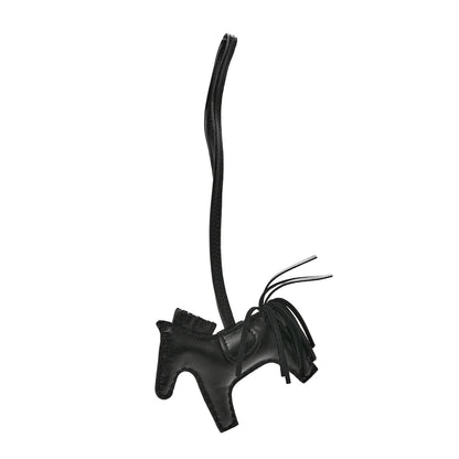 Hermes Milo Lambskin Grigri Rodeo Horse Bag Charm PM So Black 1 of 4