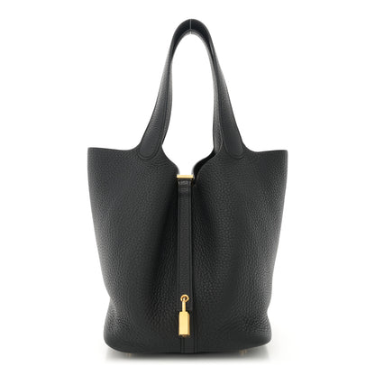 Hermes Taurillon Clemence Picotin Lock 22 MM Black 1 of 11