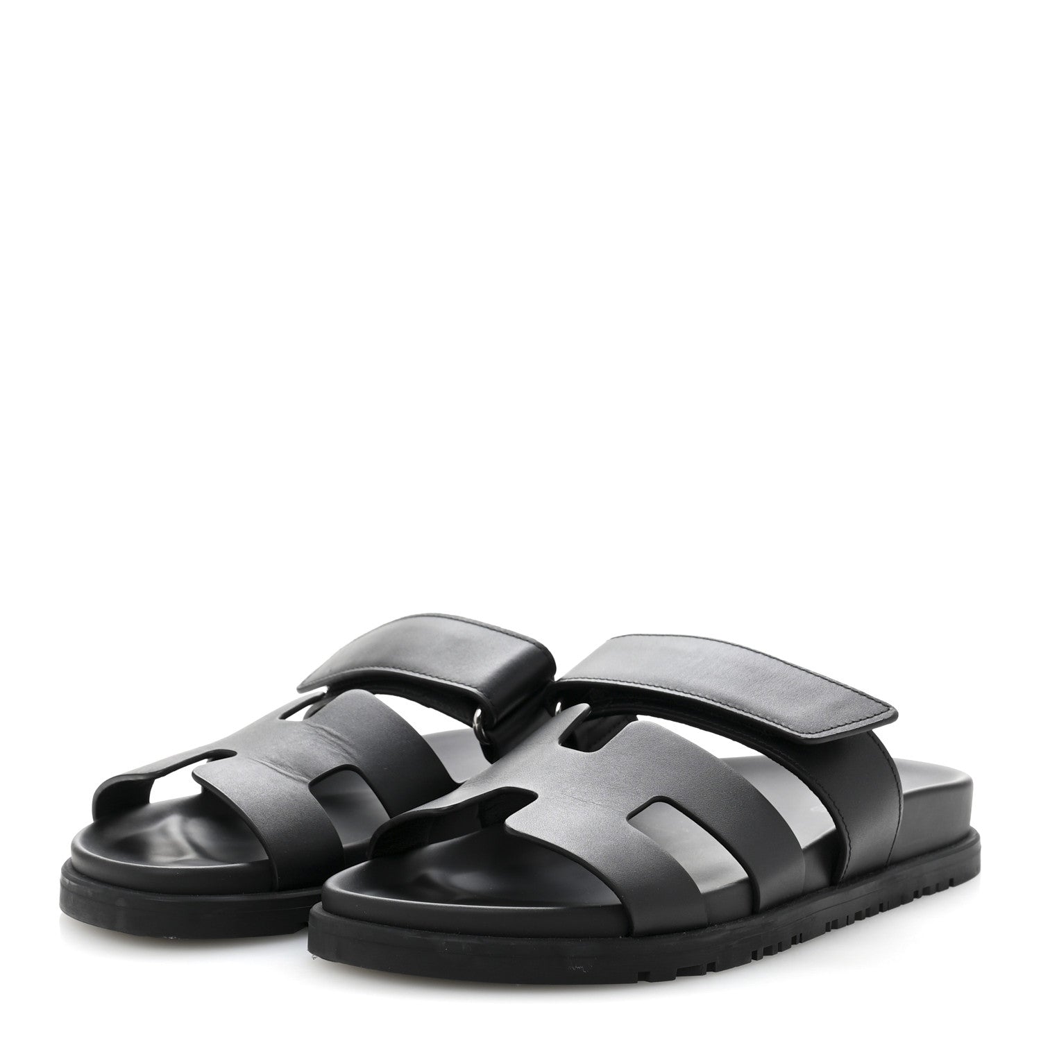 Hermes Calfskin Womens Chypre Sandals 35.5 Black 4 of 10