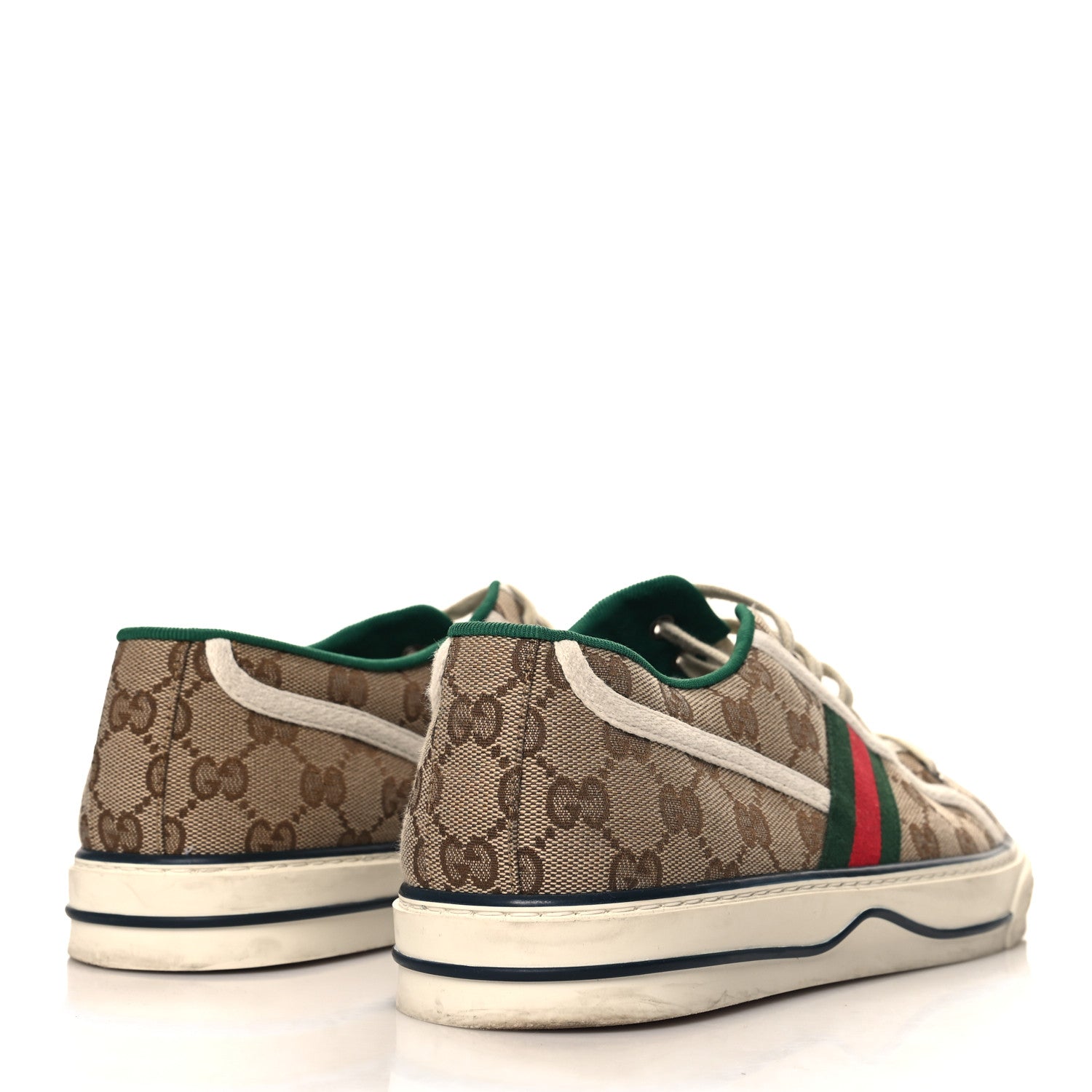Gucci GG Monogram Web Mens 1977 Tennis Sneakers 10.5 Beige Ebony Mystic White 5 of 8