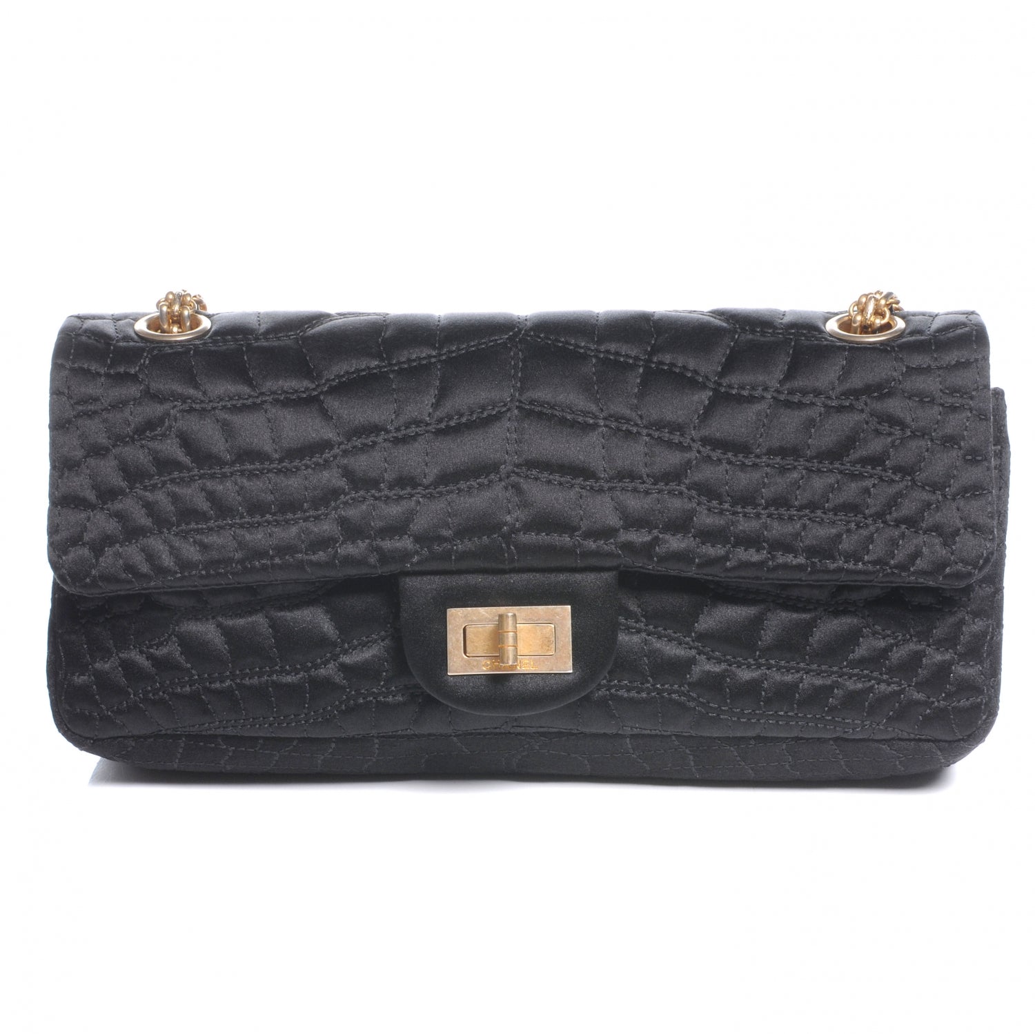 Chanel Satin Croc 2.55 Reissue Flap Black 1 of 6
