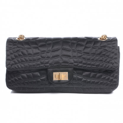 Chanel Satin Croc 2.55 Reissue Flap Black 1 of 6