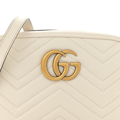 Gucci Calfskin Matelasse Small GG Marmont Chain Shoulder Bag White 7 of 11