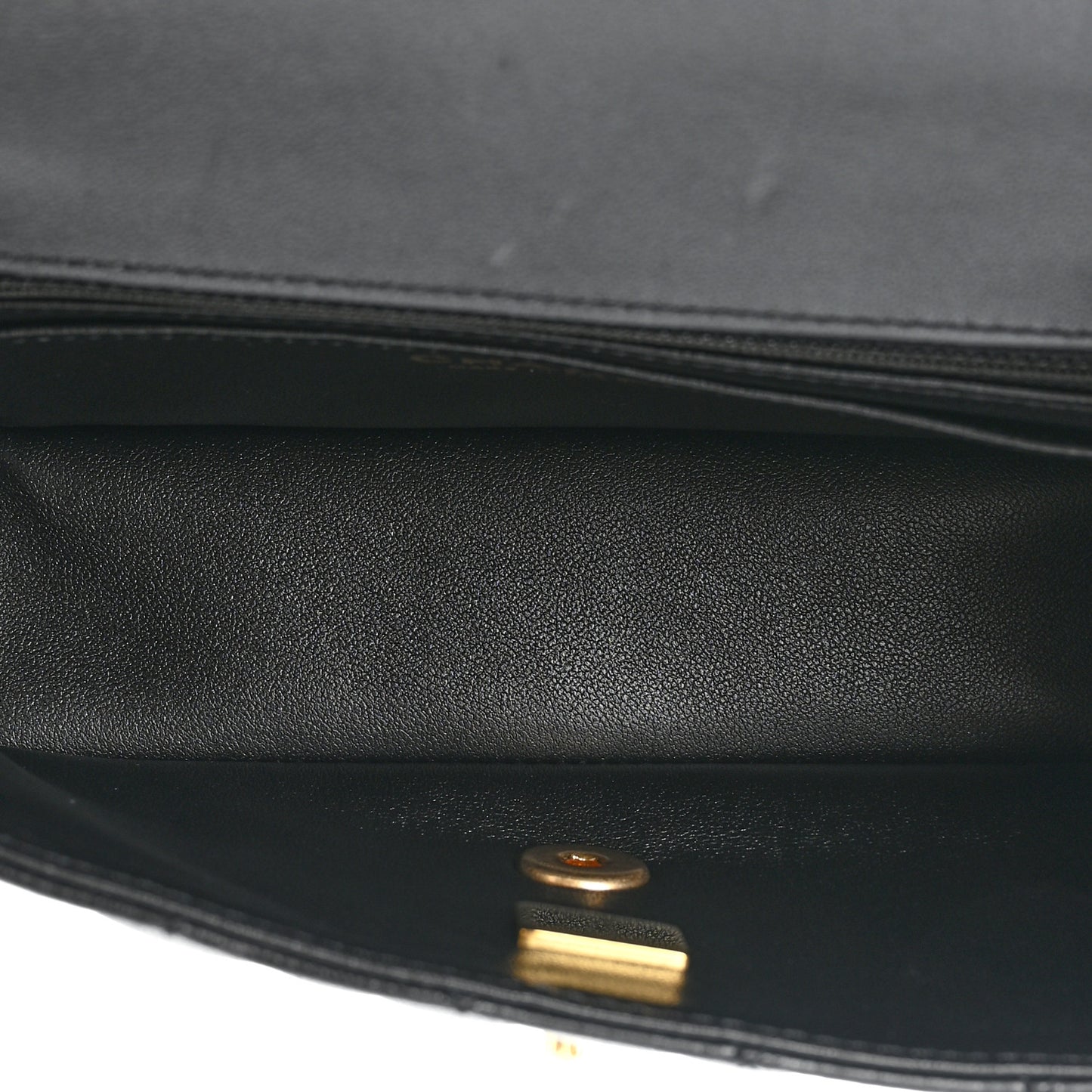 Lambskin Quilted Mini Metal Top Handle Rectangular Flap Black