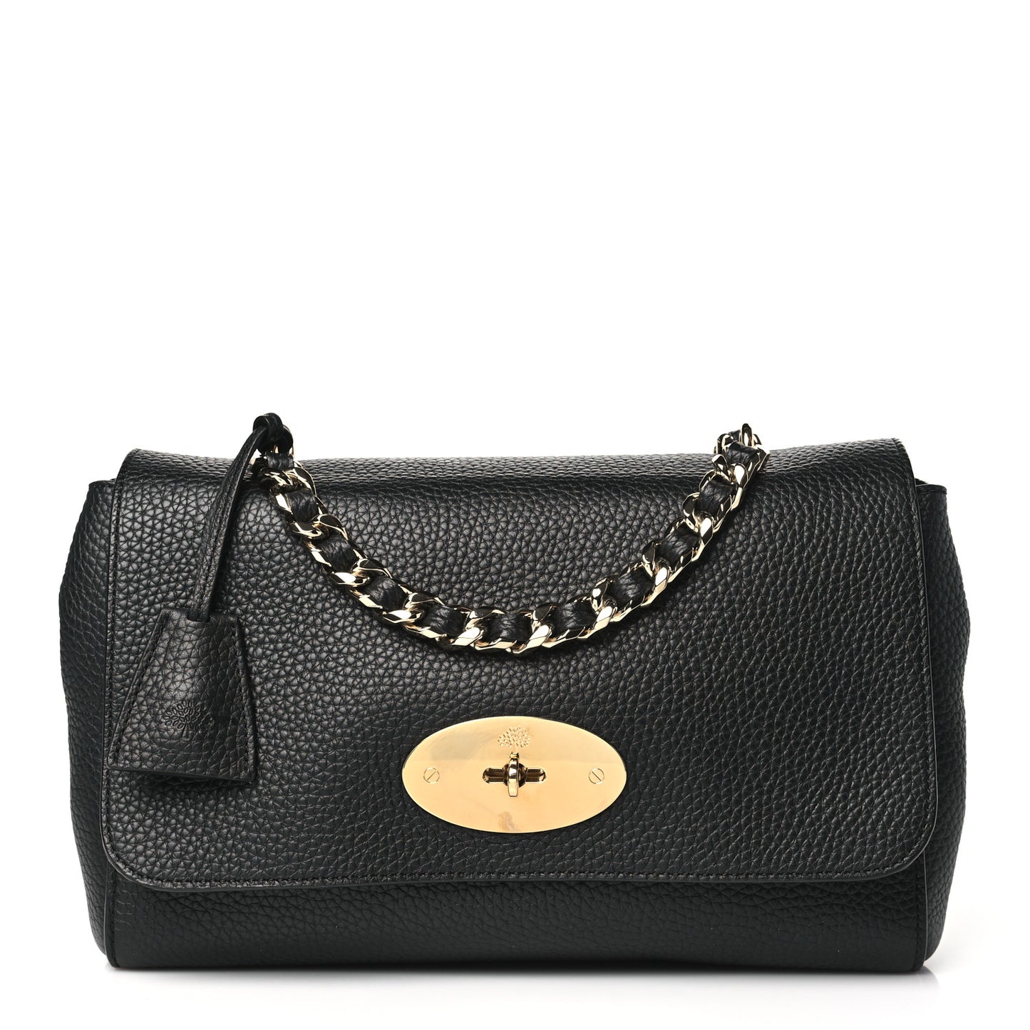 Small Classic Grain Calfskin Medium Lily Black