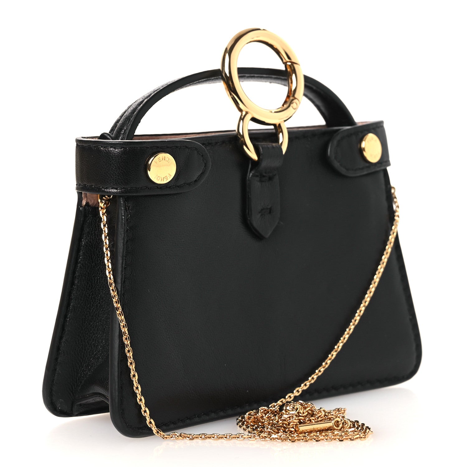 Fendi Nappa Sigma Pico Peekaboo Charm Black 4 of 25
