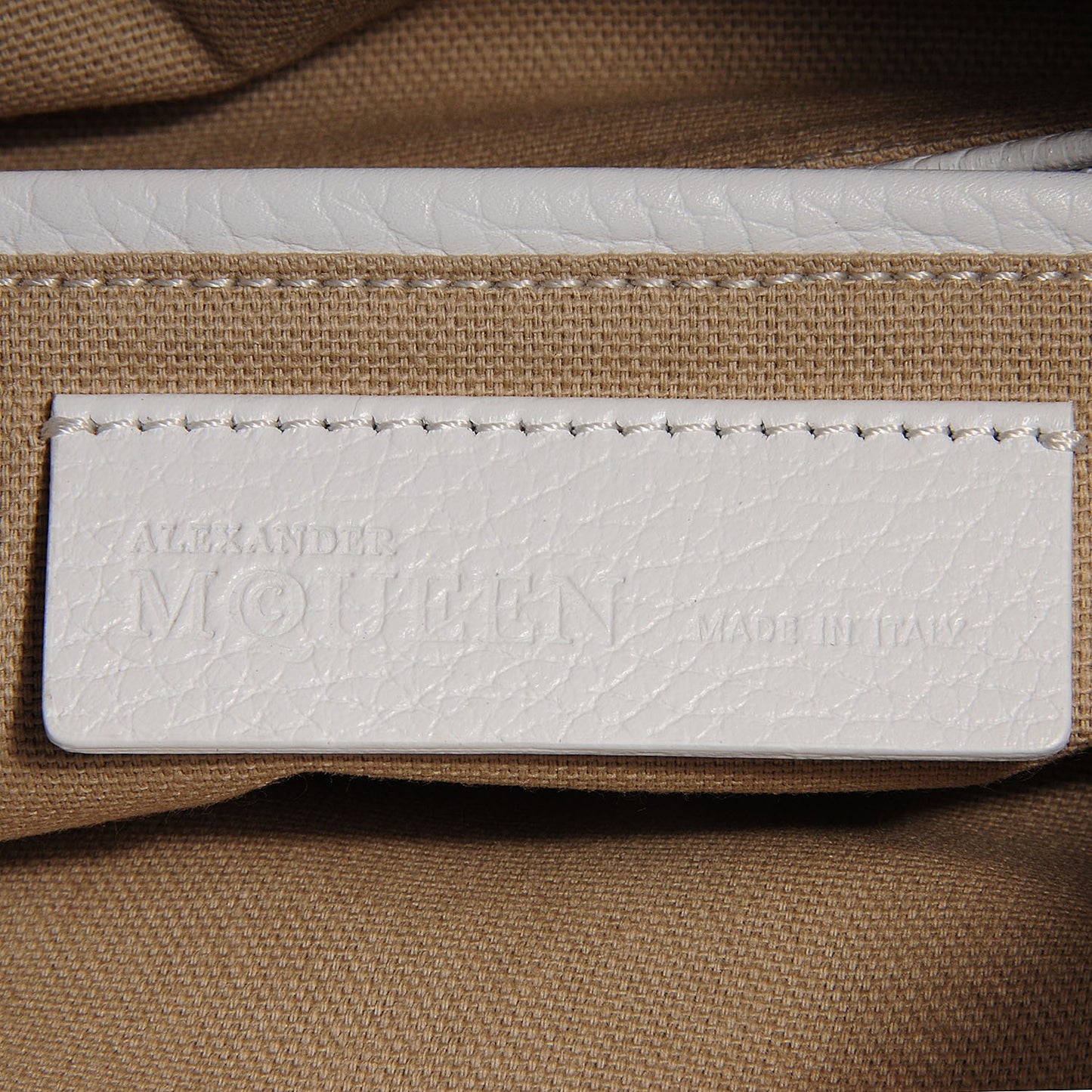 Grainy Calfskin Padlock Skull Clutch White