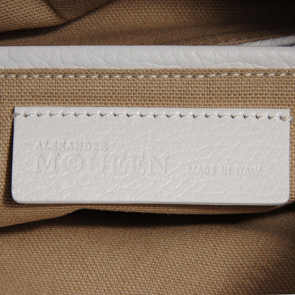 Alexander McQueen Grainy Calfskin Padlock Skull Clutch White 6 of 7