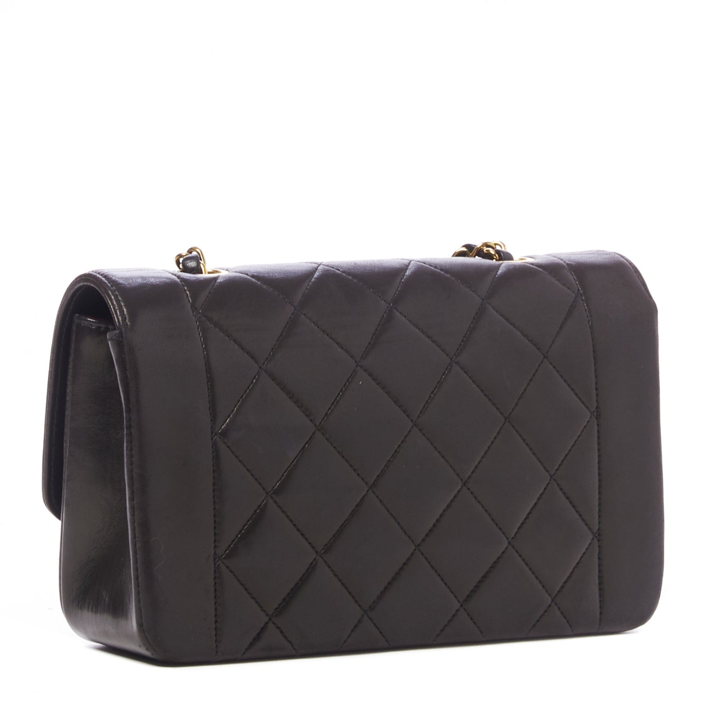 Lambskin Quilted Small Single Flap Bag Black