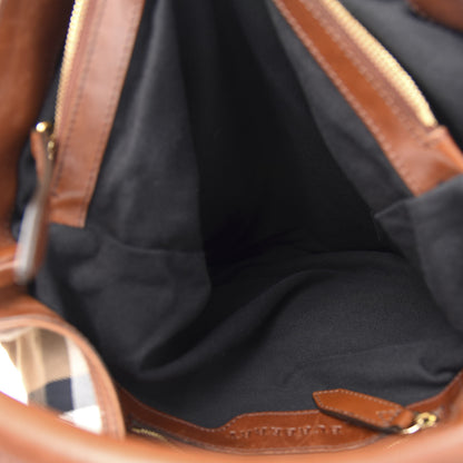 Burberry House Check Bridle Calfskin Medium Gosford Hobo Dark Tan 6 of 14