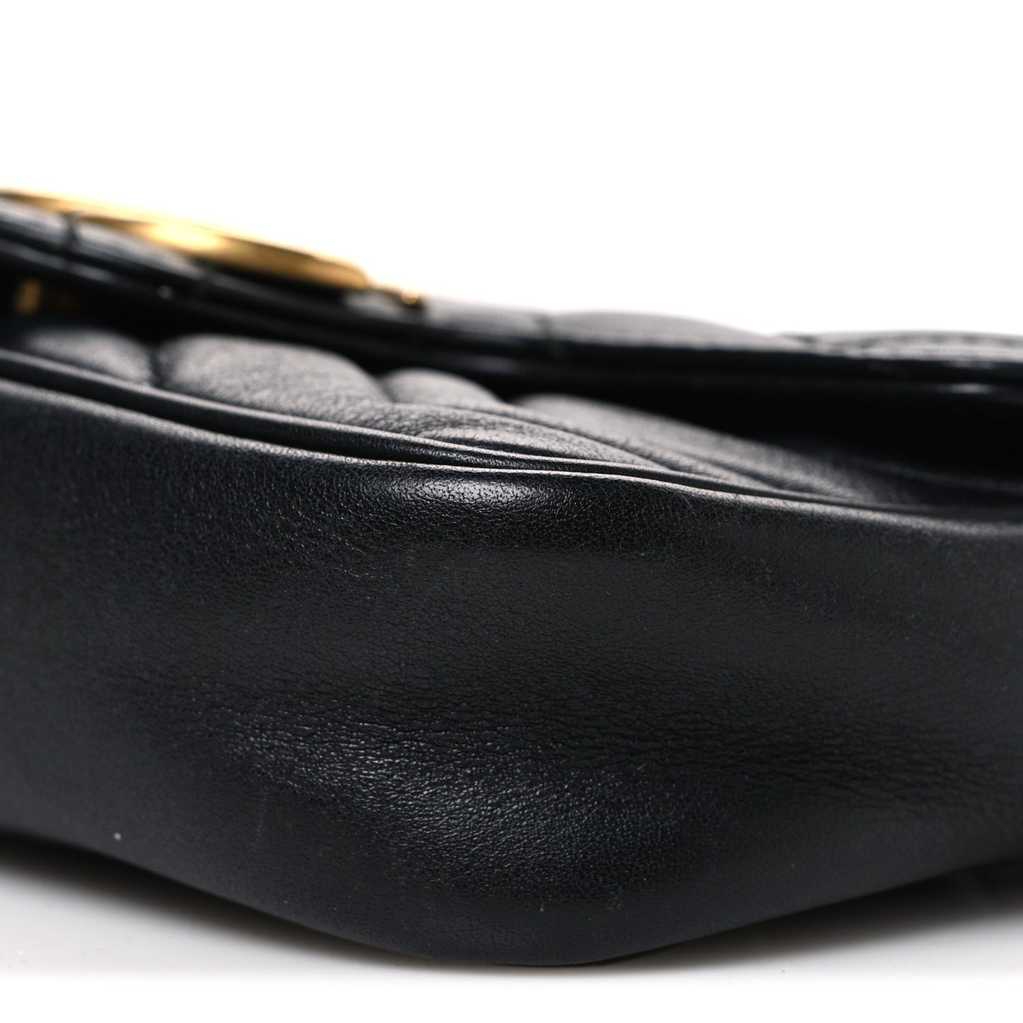 Calfskin Matelasse Super Mini GG Marmont Shoulder Bag Black