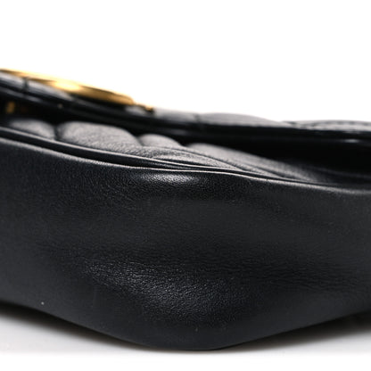 Gucci Calfskin Matelasse Super Mini GG Marmont Shoulder Bag Black 10 of 11