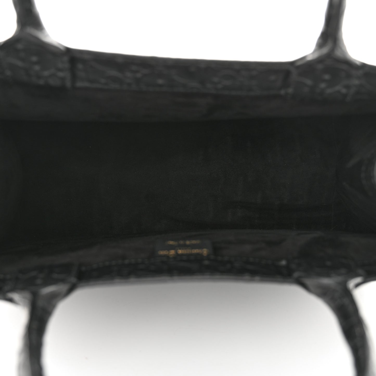 Oblique Calfskin Embossed Medium Book Tote Black