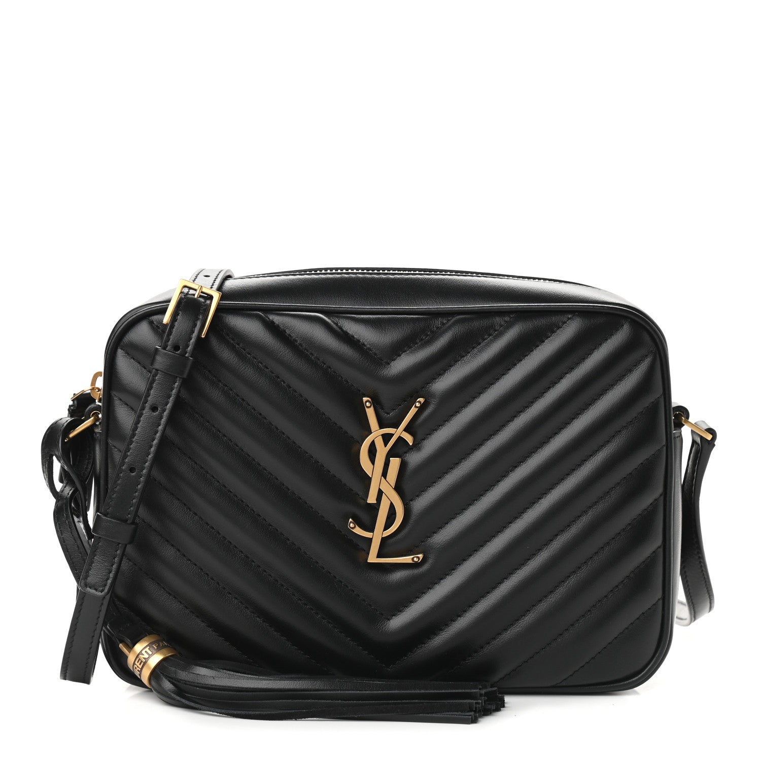 Saint Laurent Calfskin Matelasse Monogram Lou Camera Bag Black 1 of 9