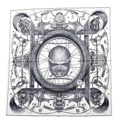 Hermes Wool Silk Route 24 Scarf 140 Anthracite Black 1 of 8