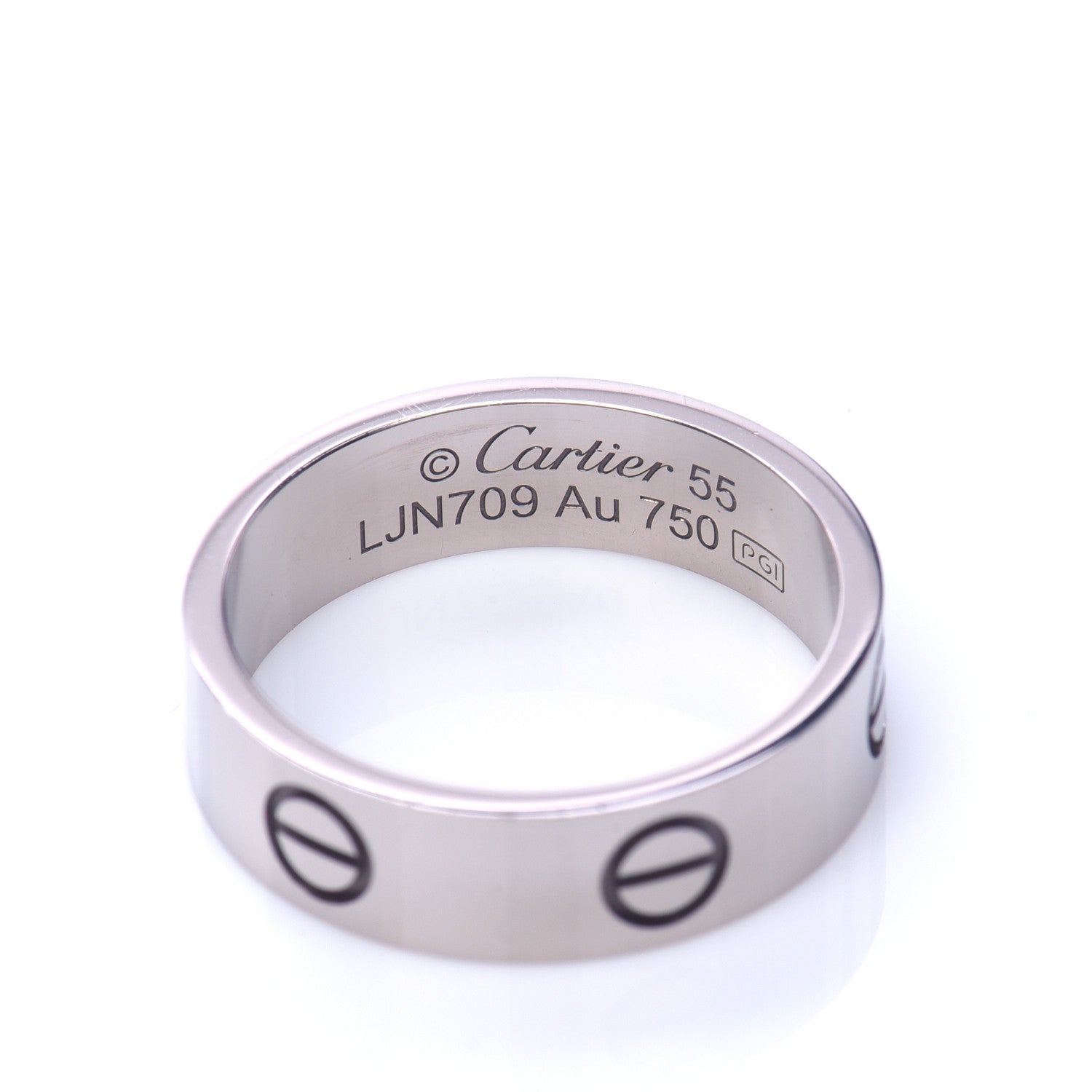 Cartier 18K White Gold 5.5mm LOVE Ring 55 7.25 4 of 5