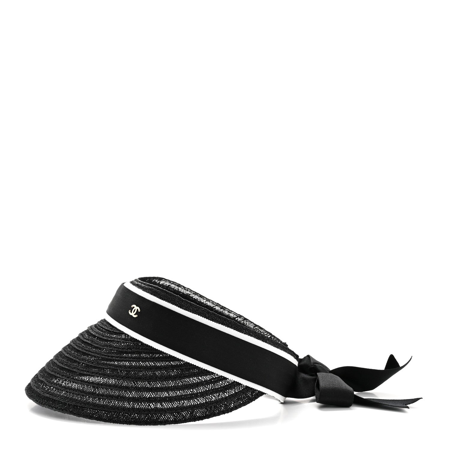 Chanel Abaca Cotton Ribbon Visor M Black 4 of 8
