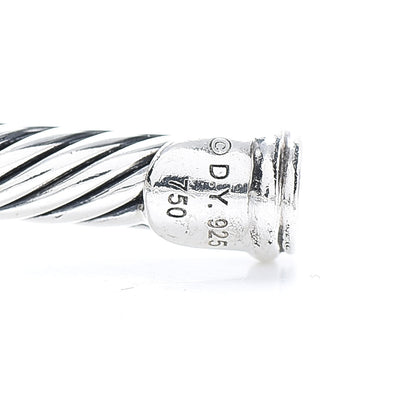 David Yurman Sterling Silver 18K Yellow Gold Diamond 4mm Noblesse Cable Bracelet 4 of 5