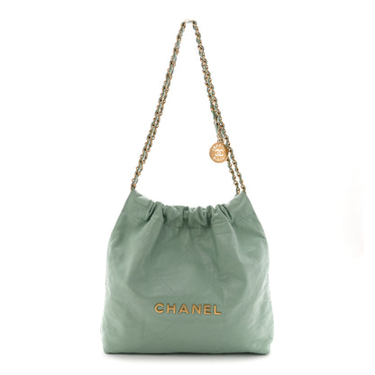 Chanel Shiny Calfskin Quilted Small Chanel 22 Light Green 1 of 11