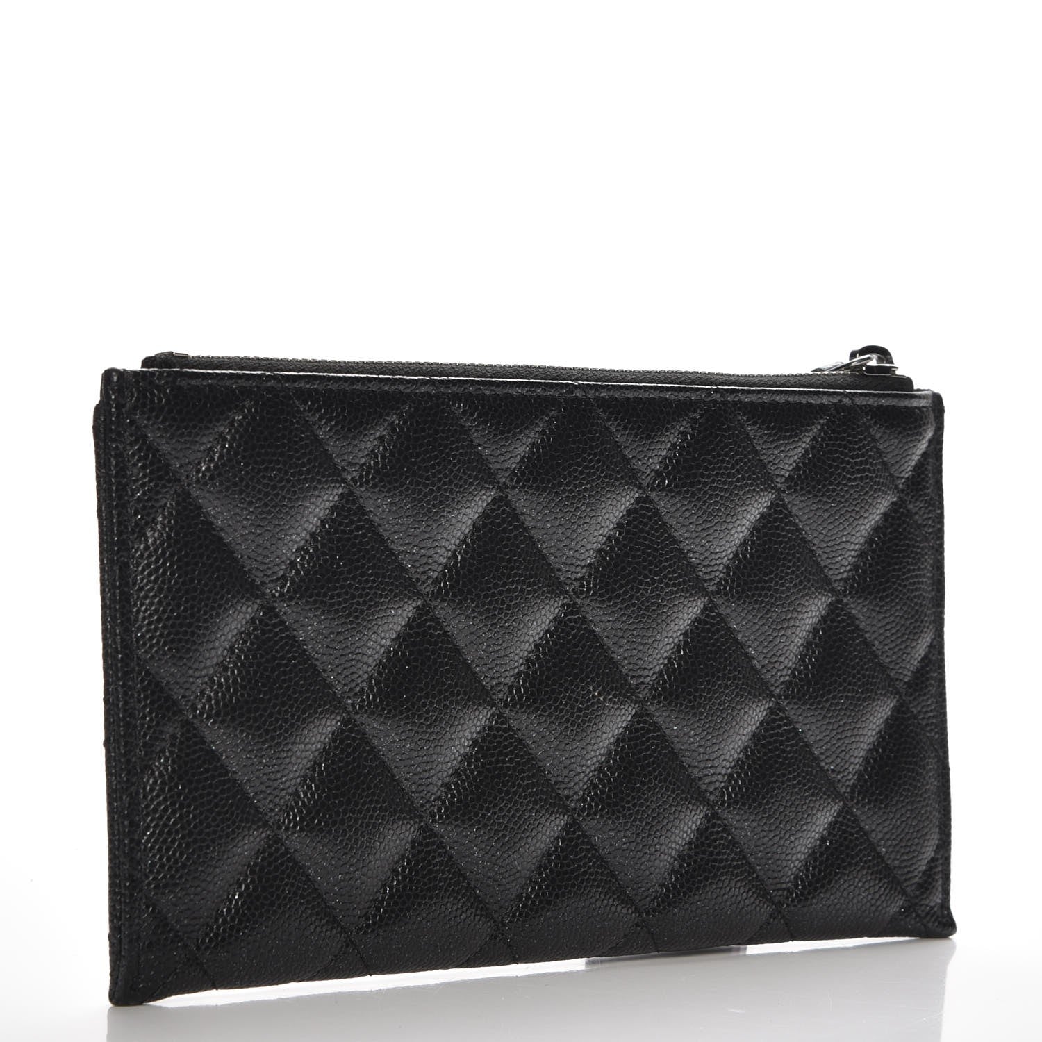 Chanel Iridescent Caviar Quilted Classic Zip Pouch Black 3 of 8