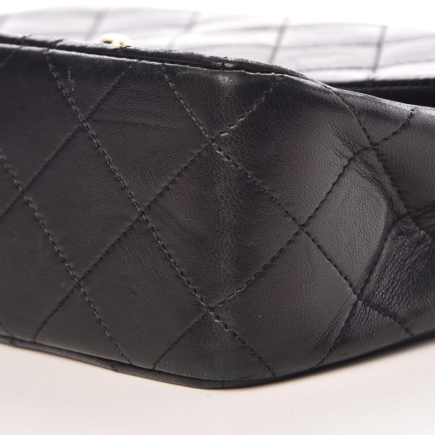Lambskin Quilted Mini Square Flap Bag Black