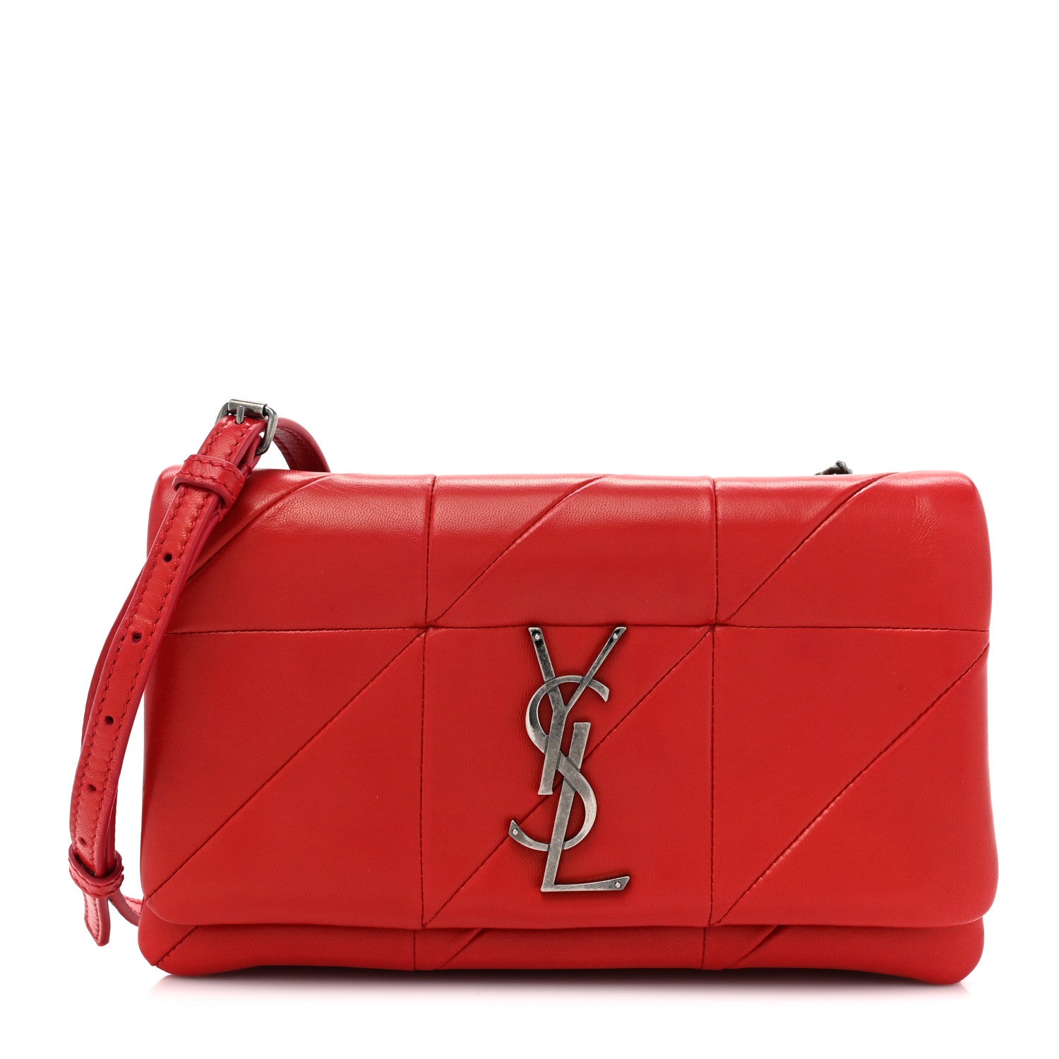 Saint Laurent Lambskin Patchwork Monogram Small Jamie Red 1 of 13