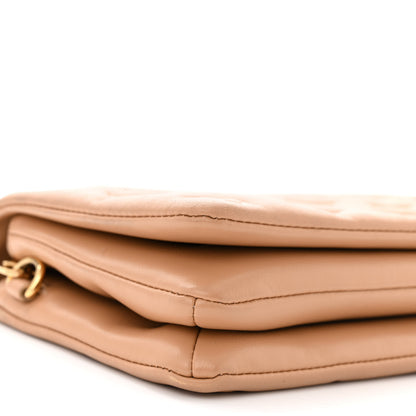 Louis Vuitton Lambskin Embossed Monogram Pochette Coussin Camel 8 of 11
