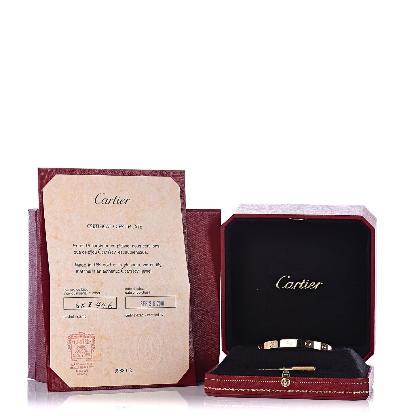 18K Yellow Gold LOVE Bracelet 16