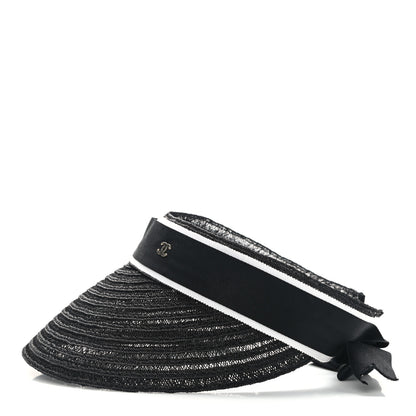 Chanel Abaca Cotton Ribbon Visor M Black 4 of 9