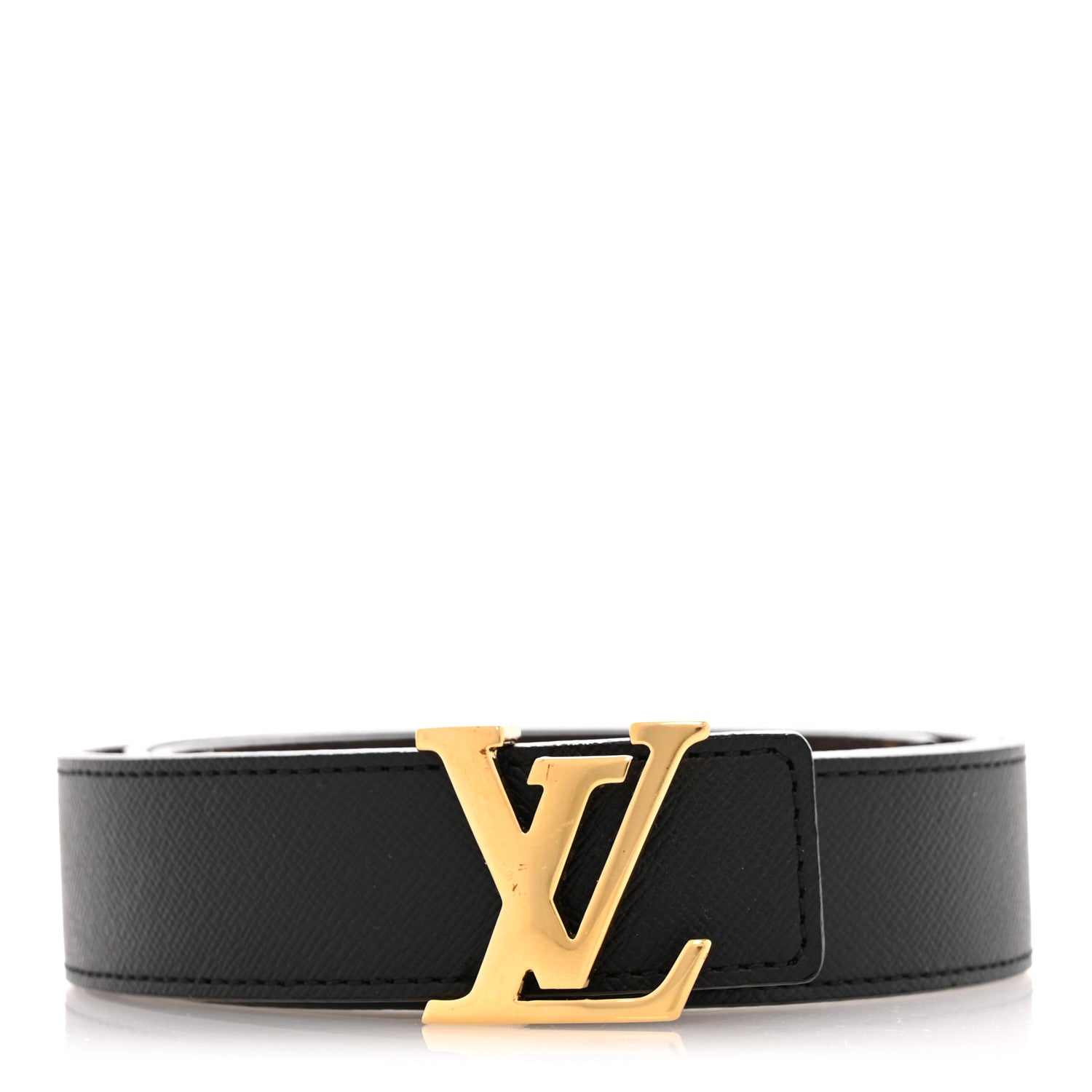 Louis Vuitton Calfskin Monogram 30mm LV Initiales Reversible Belt 85 34 Black 1 of 9