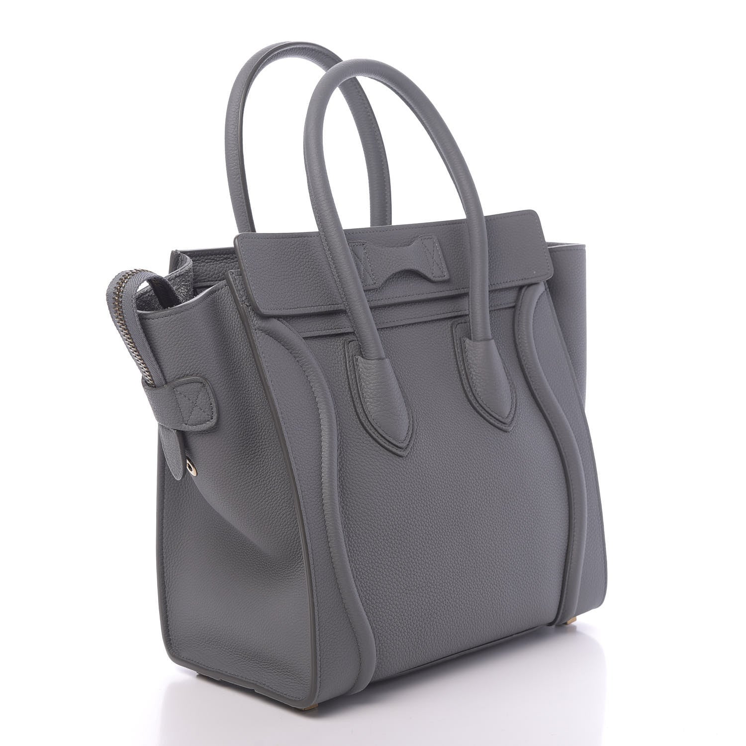 Celine Baby Drummed Calfskin Micro Luggage Kohl 3 of 10
