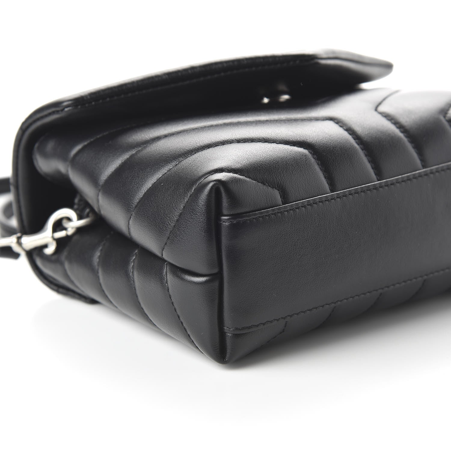 Saint Laurent Calfskin Y Quilted Monogram Toy Loulou Crossbody Bag Black 6 of 10