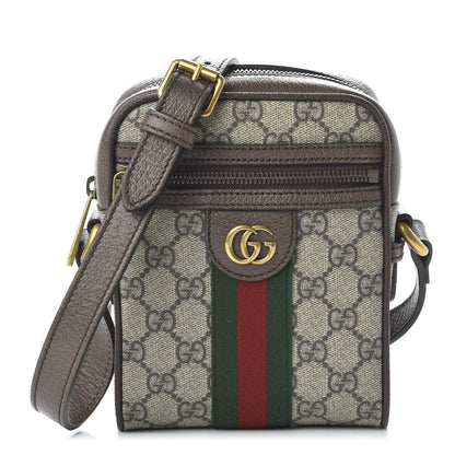 Gucci GG Supreme Monogram Web Mini Ophidia Messenger Brown 1 of 11