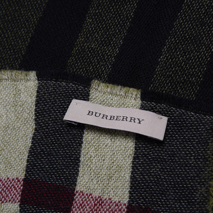 Burberry Merino Wool Cashmere Classic Check Scarf Green 4 of 4