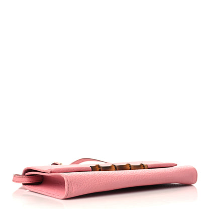 Gucci Calfskin Bamboo Bar Clutch Pink 3 of 6