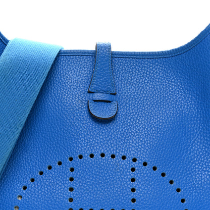 Hermes Taurillon Clemence Evelyne III PM Bleu Hydra 8 of 14