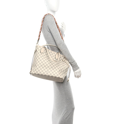 Louis Vuitton Damier Azur Braided Neverfull MM Pink 2 of 16
