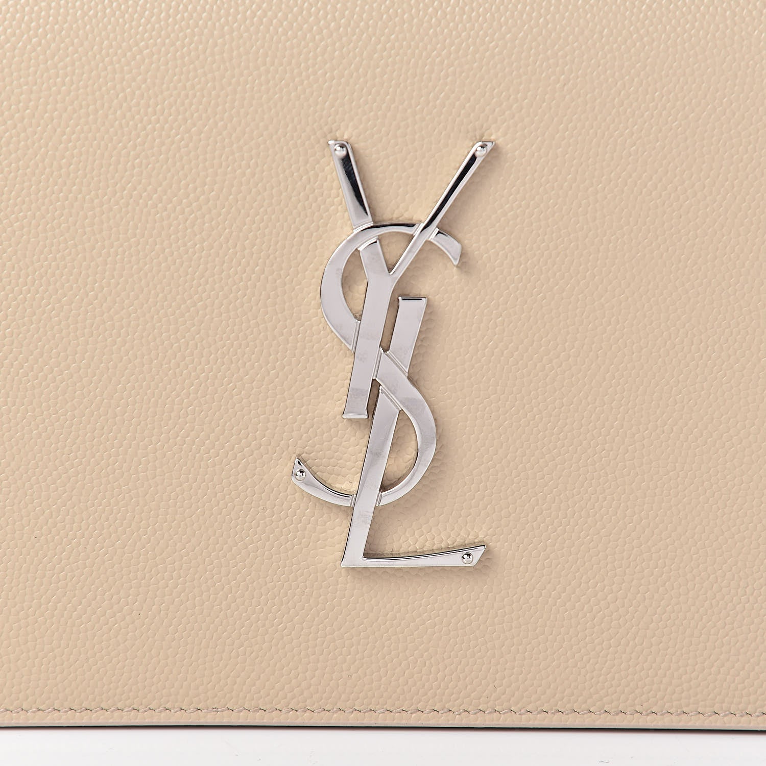 Saint Laurent Grain De Poudre Classic Kate Monogram Clutch Nude Powder 7 of 9