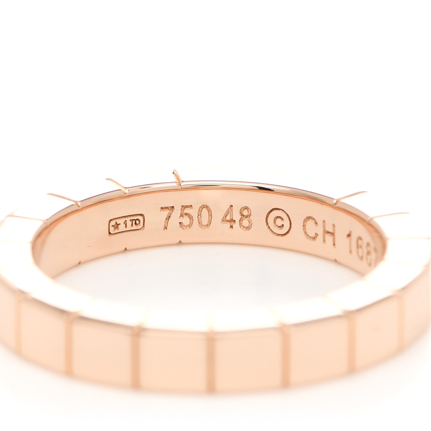 18K Pink Gold 3mm Lanieres Ring 48 4.5