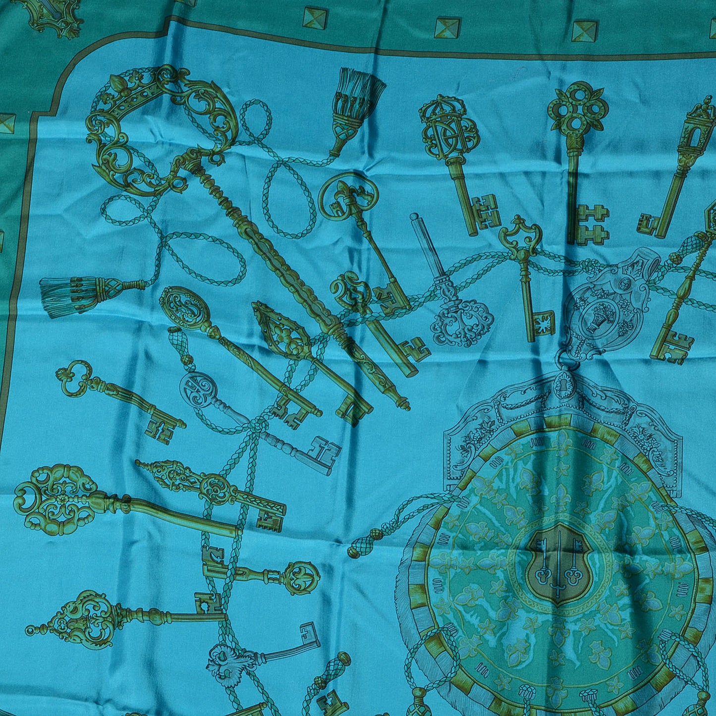 Silk Dip Dye Les Cles Shawl Giant Scarf 140 Turquoise Fonce Canard