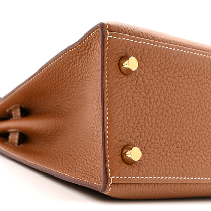 Hermes Togo Horseshoe Kelly Sellier 25 Gold Capucine 9 of 12